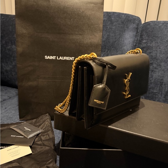 Saint Laurent Black and Gold Crossbody Bag - Picture 13 of 16